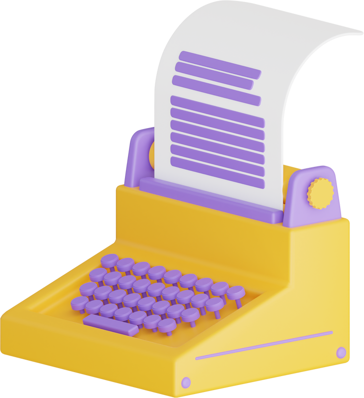 Typewriter 3d Illustration