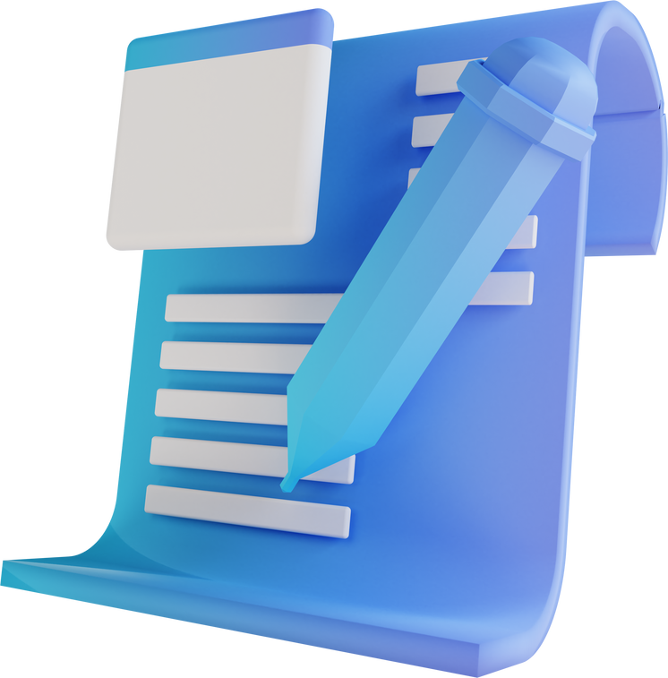 3D illustration write documents