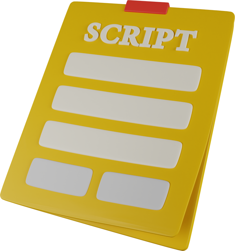 Movie Script 3D Illustration